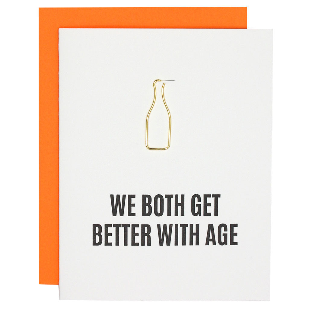 Get Better With Age -  Paper Clip Letterpress Card