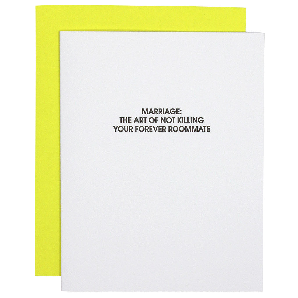 Marriage Forever Roommate - Letterpress Card