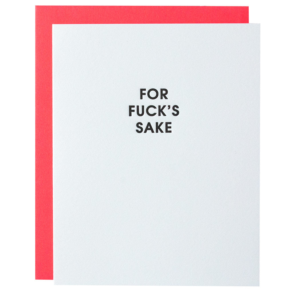 For Fuck's Sake Letterpress Card