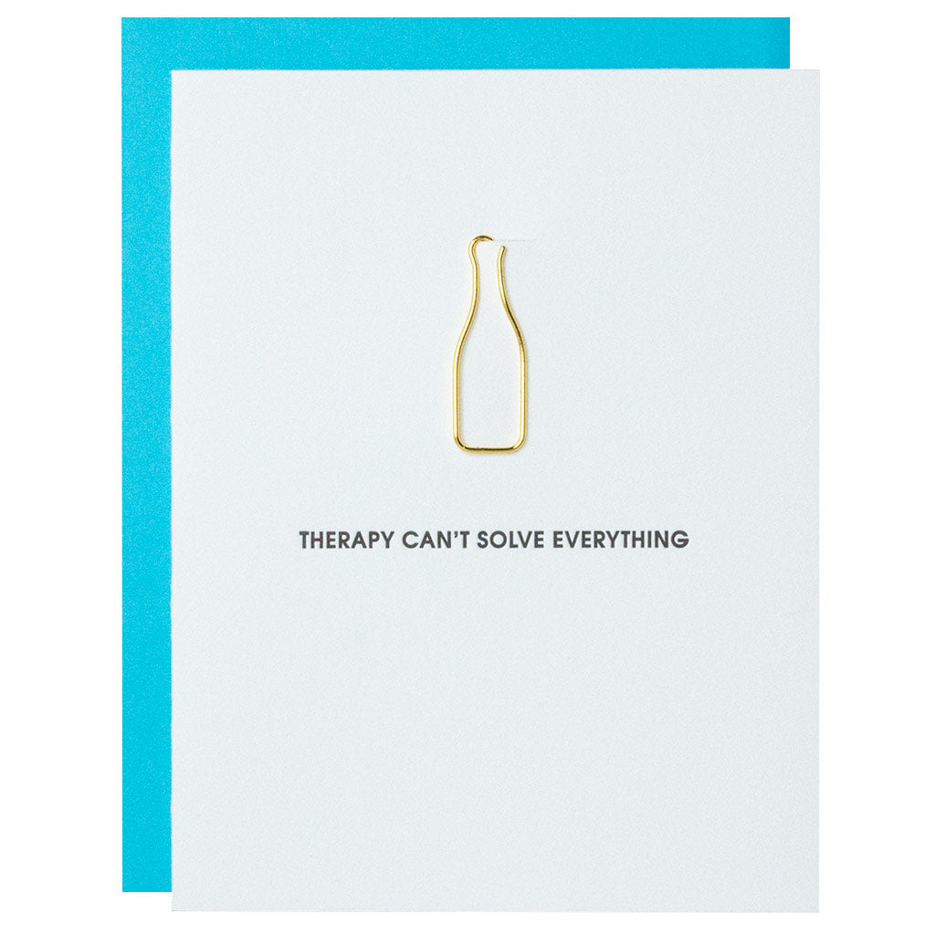 Therapy Can't Solve Everything Paper Clip Letterpress Card