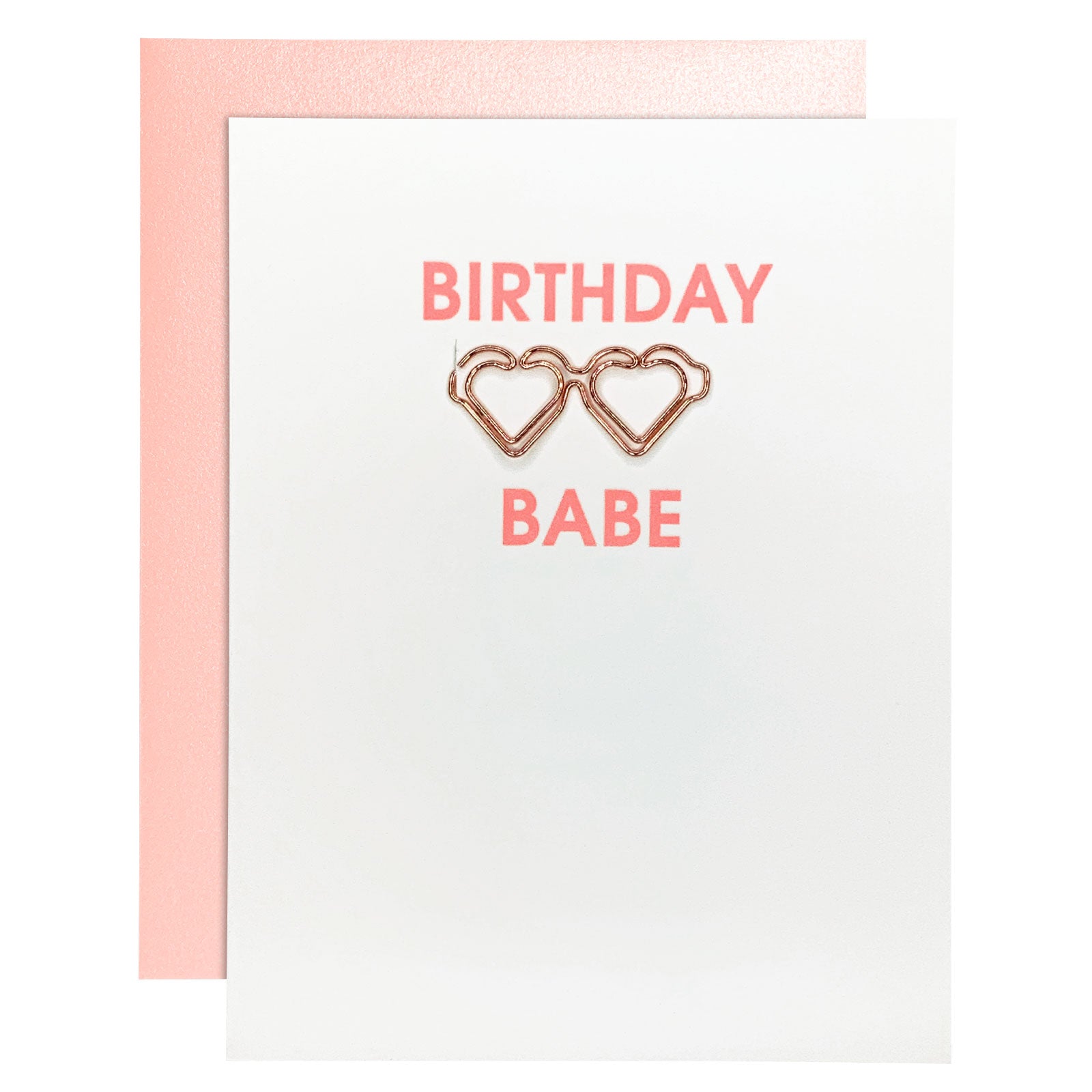 Birthday Babe Sunnies Paper Clip Letterpress Card