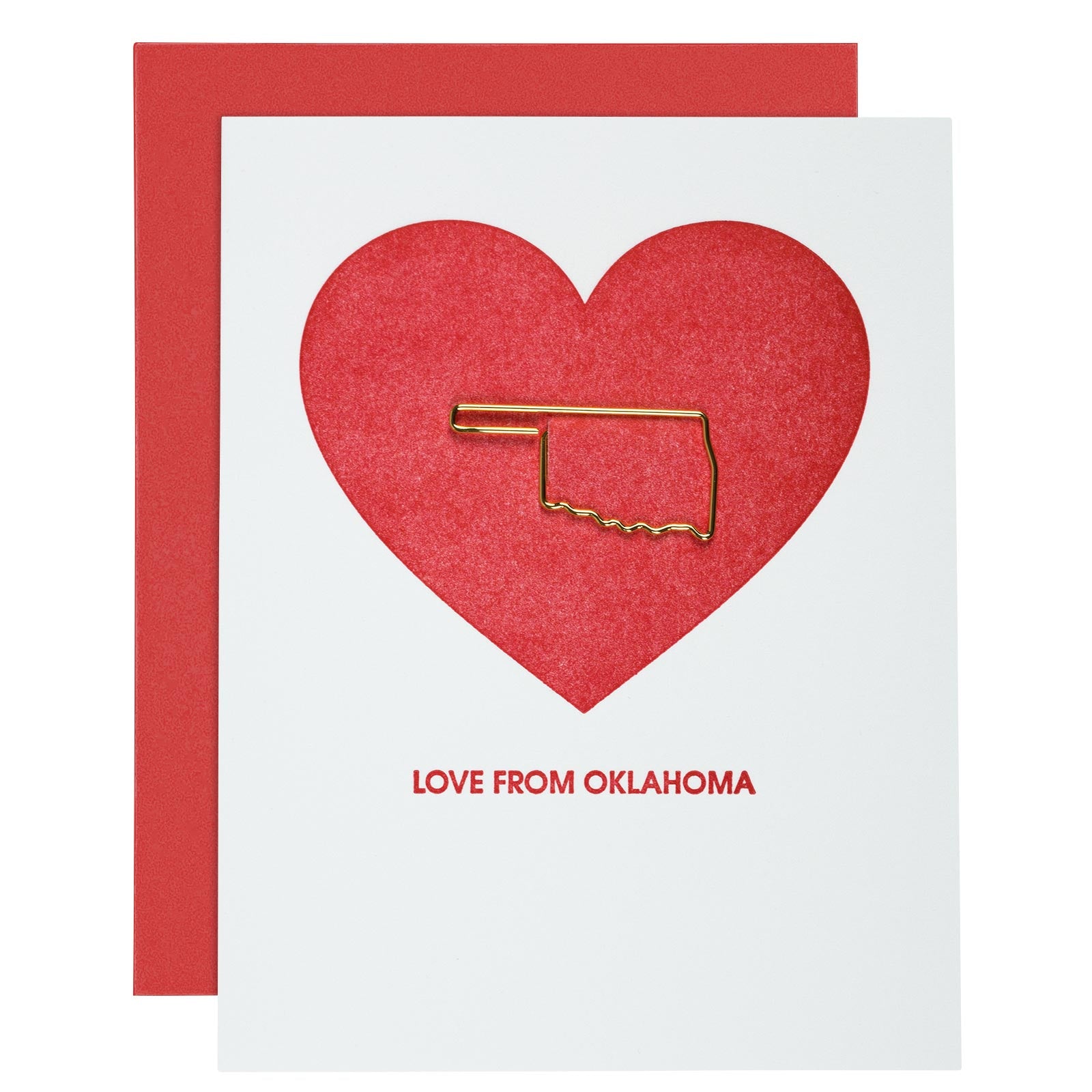 Love From Oklahoma Letterpress Card
