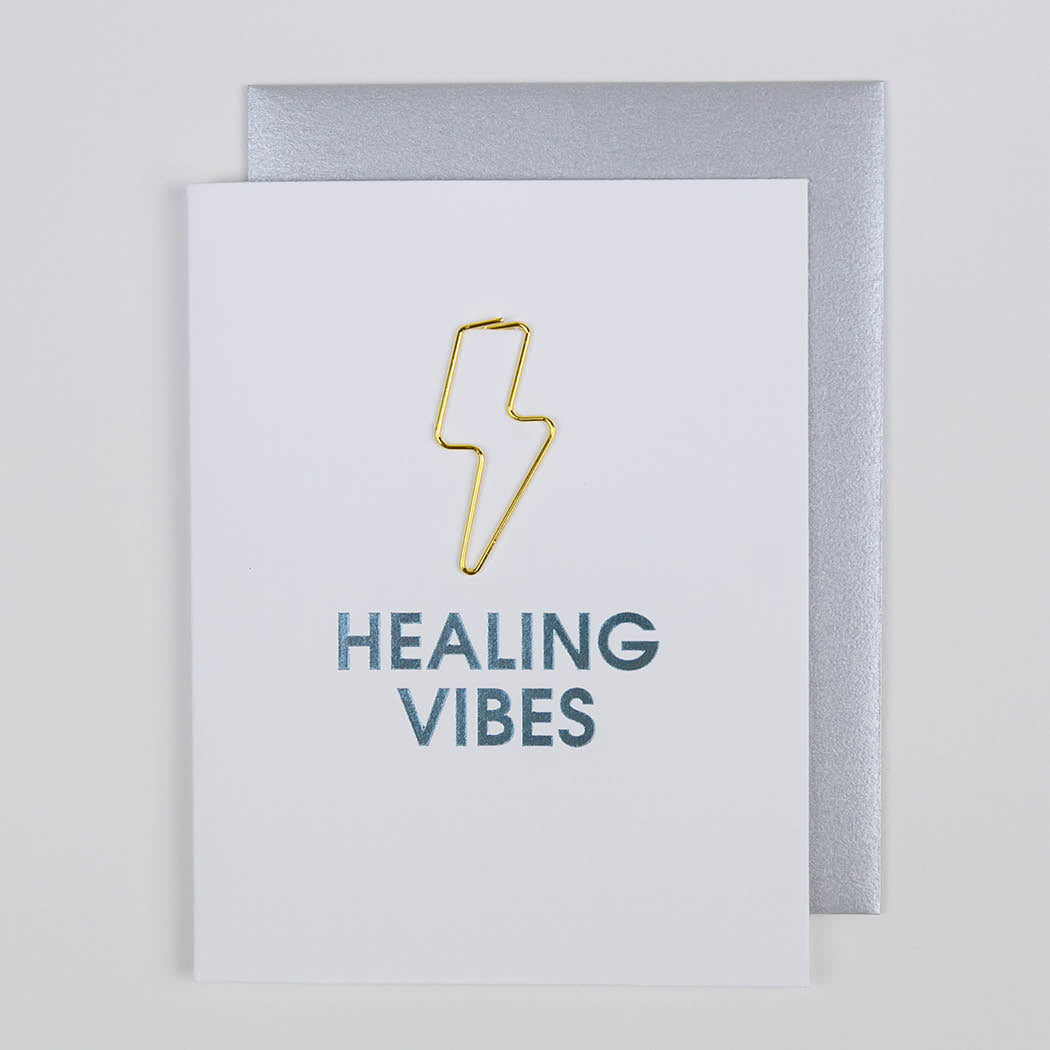 Healing Vibes - Paper Clip Letterpress Card