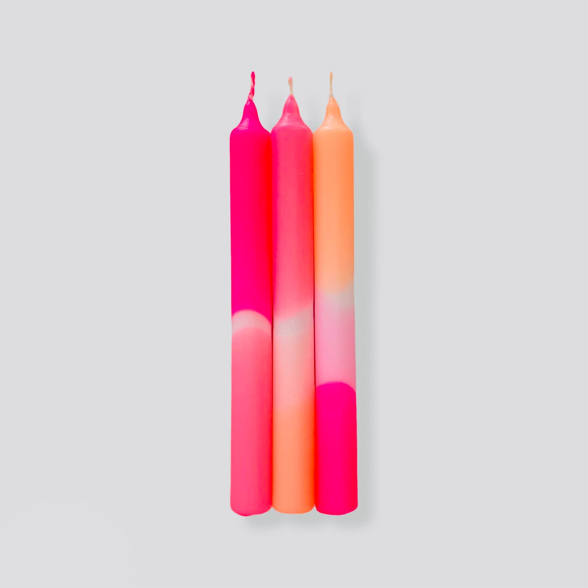 Flamingo Dreams Dip Dye Neon Set of 3 by Pink Stories. pink and orange neon candles