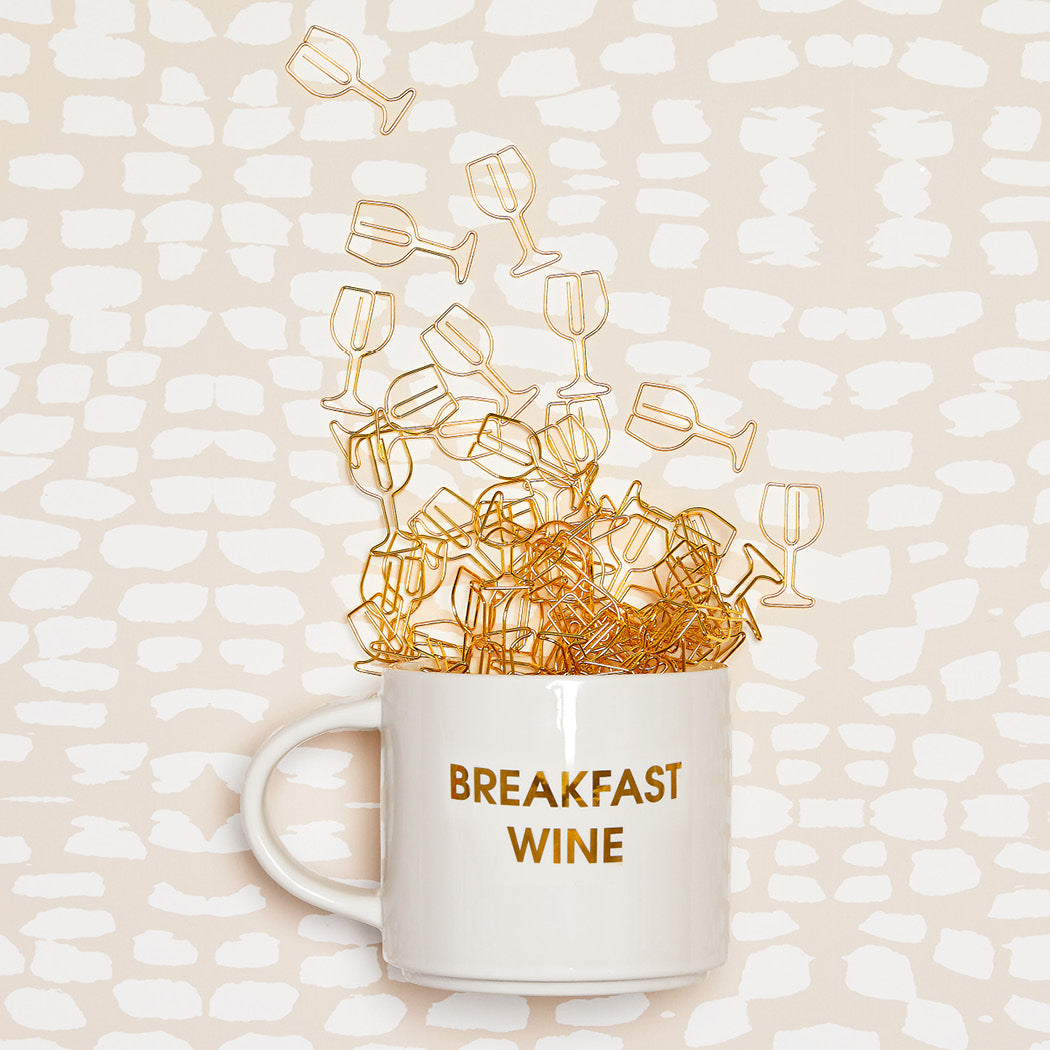 Breakfast Wine - Gold Foil Oversized Mug