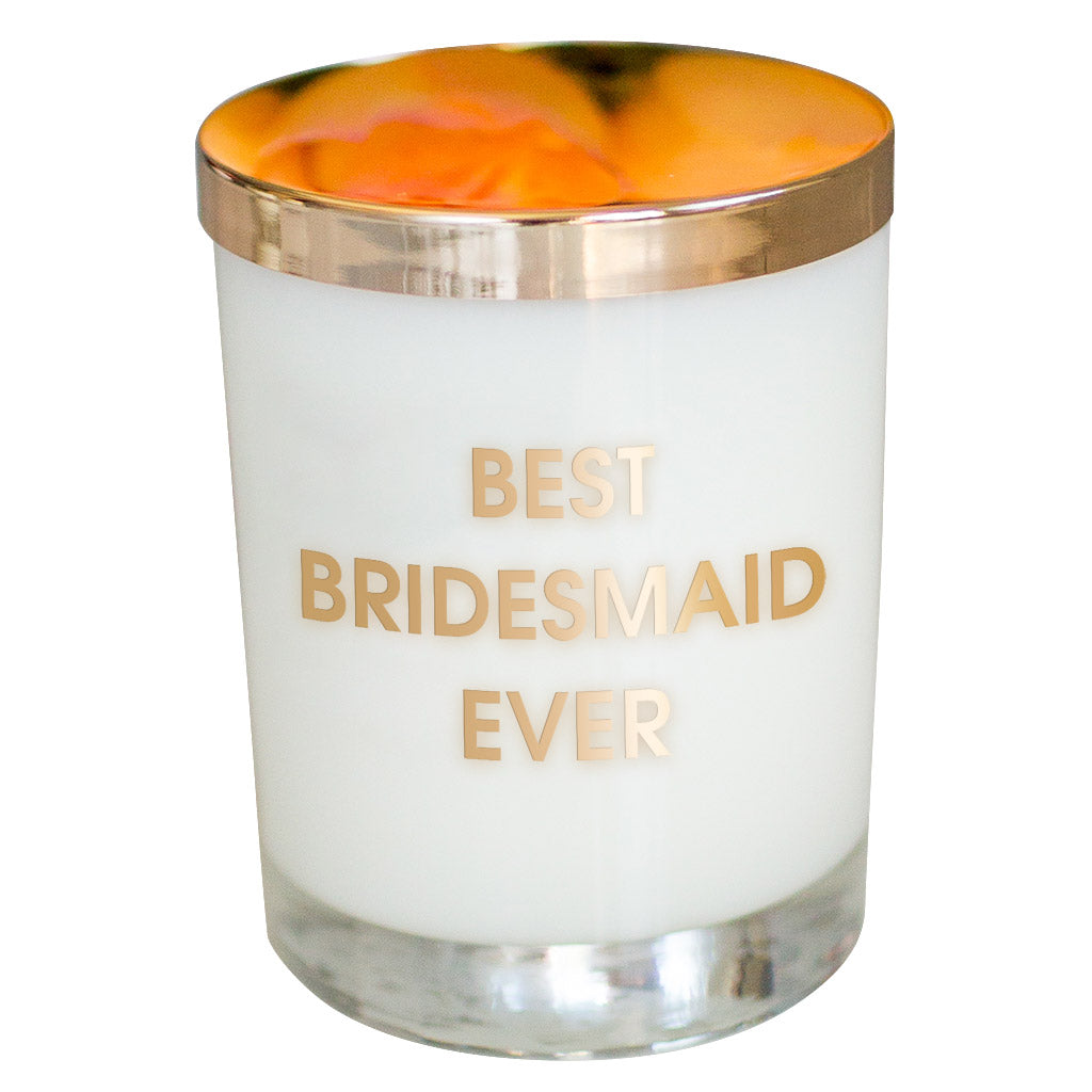 Best Bridesmaid Ever Candle - Gold Foil Rocks Glass (Slight Imperfections)
