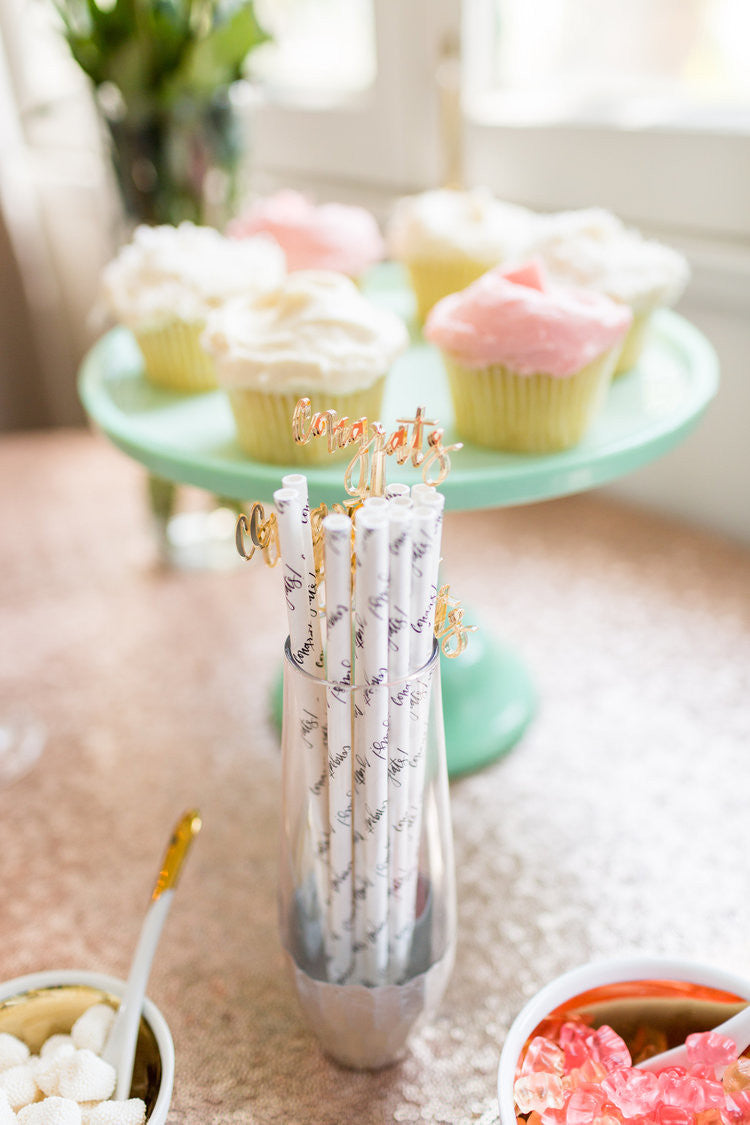 Congrats Gold Acrylic Cocktail Stirrer