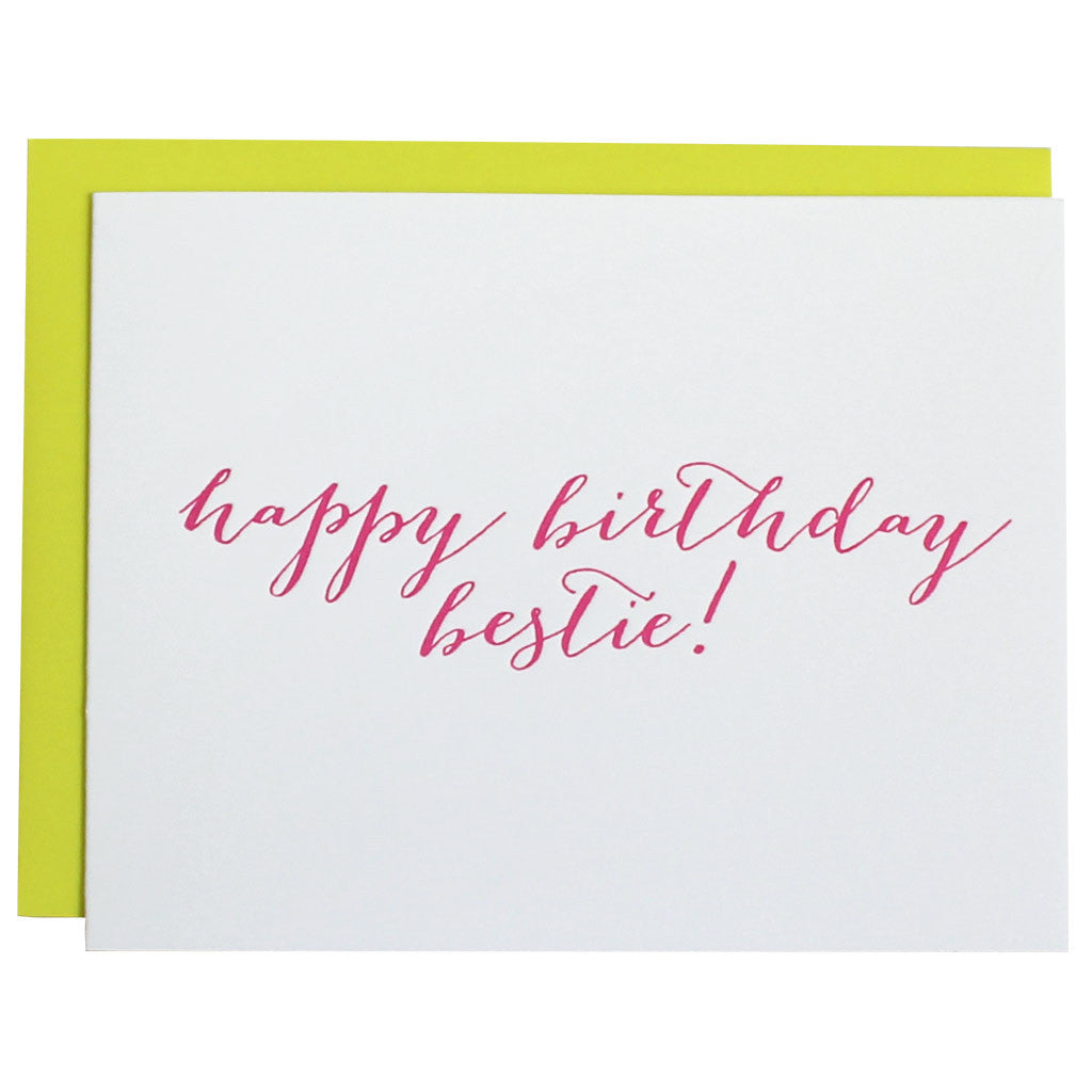 Happy Birthday Bestie - Letterpress Card