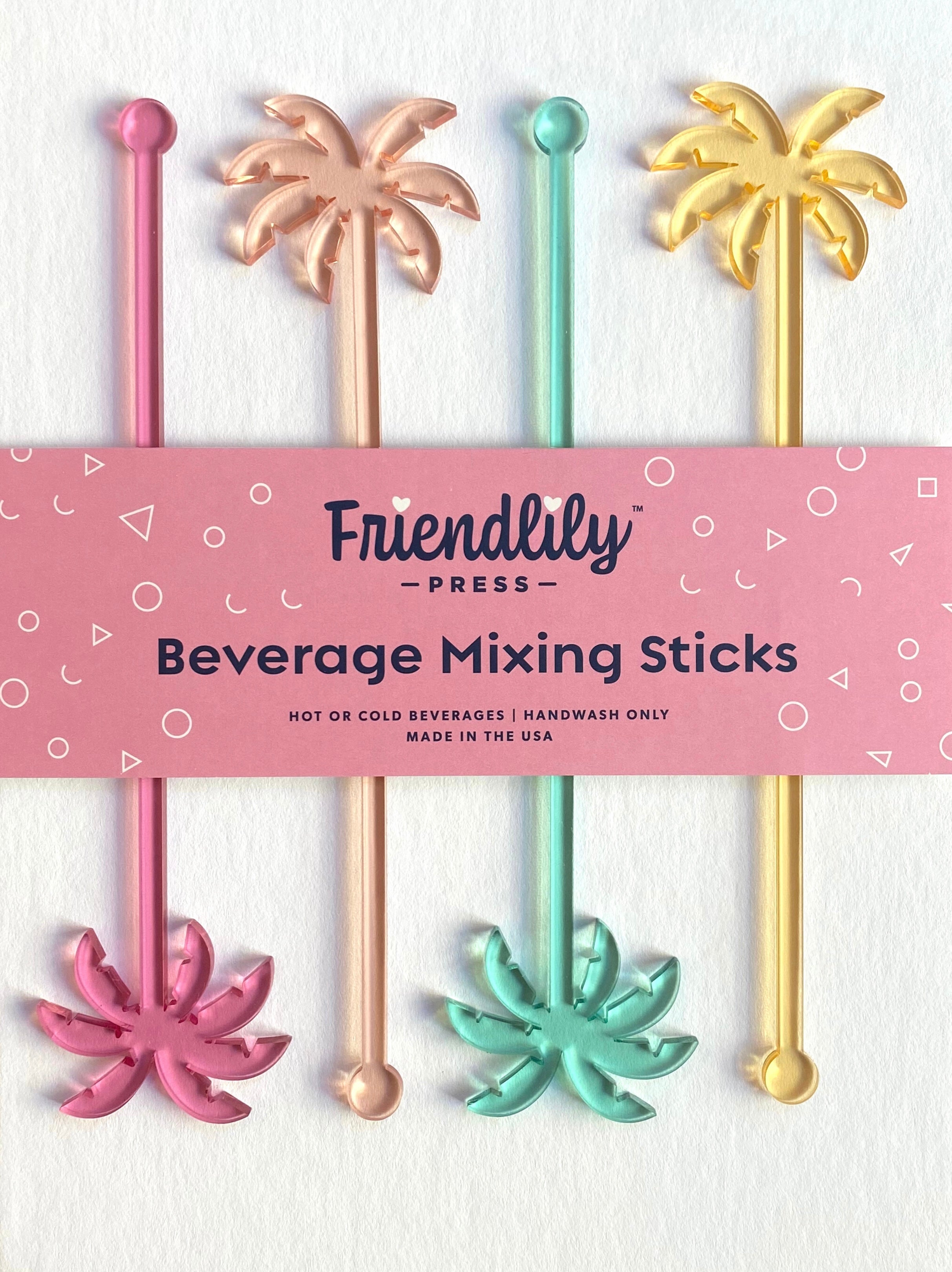 Palm Tree Drink Stirrer Set by Friendlily. Tropical party decor. Tropical themed drink stirrers. California themed drink decor. Palm tree party decor. Girly palm tree drinks. 