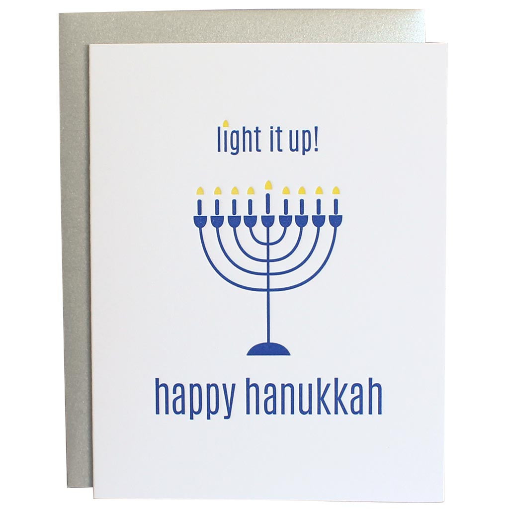 Light It Up Happy Hannukah Greeting Card