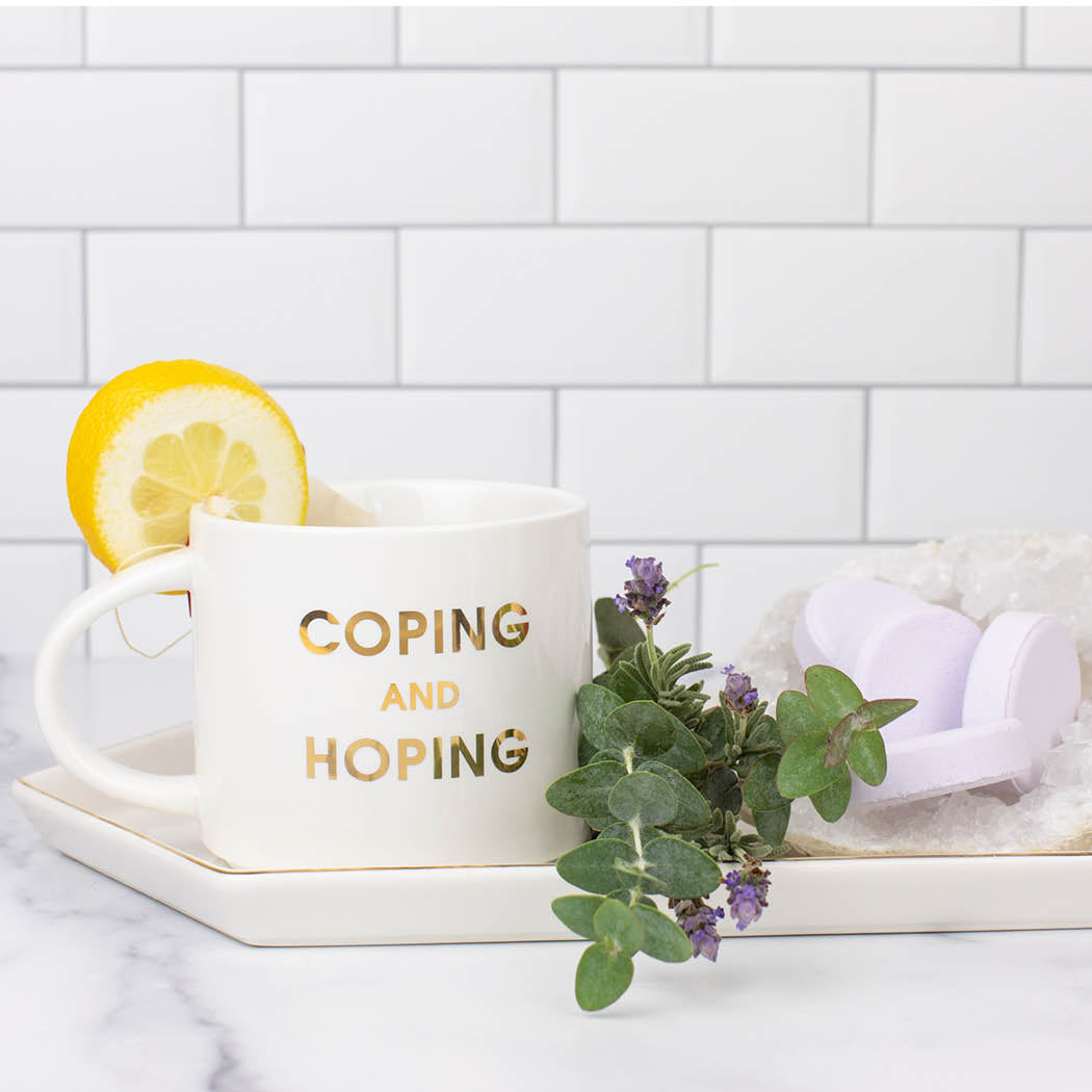 Coping and Hoping - Gold Foil Metallic Mug