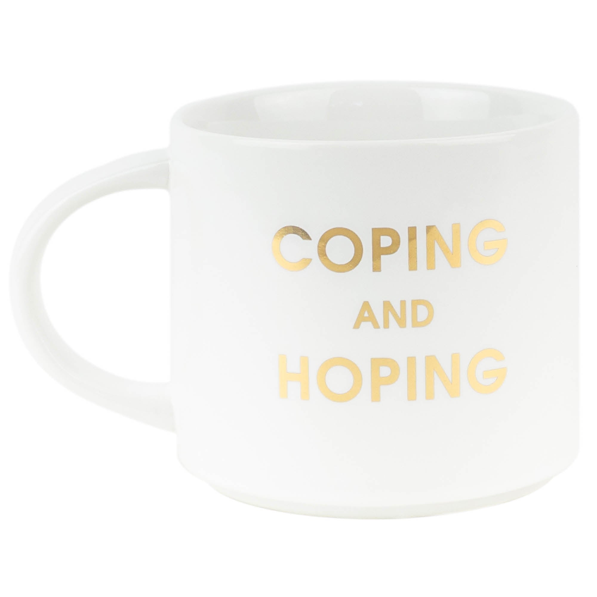 Coping and Hoping Gold Metallic Mug (Slight Imperfections)