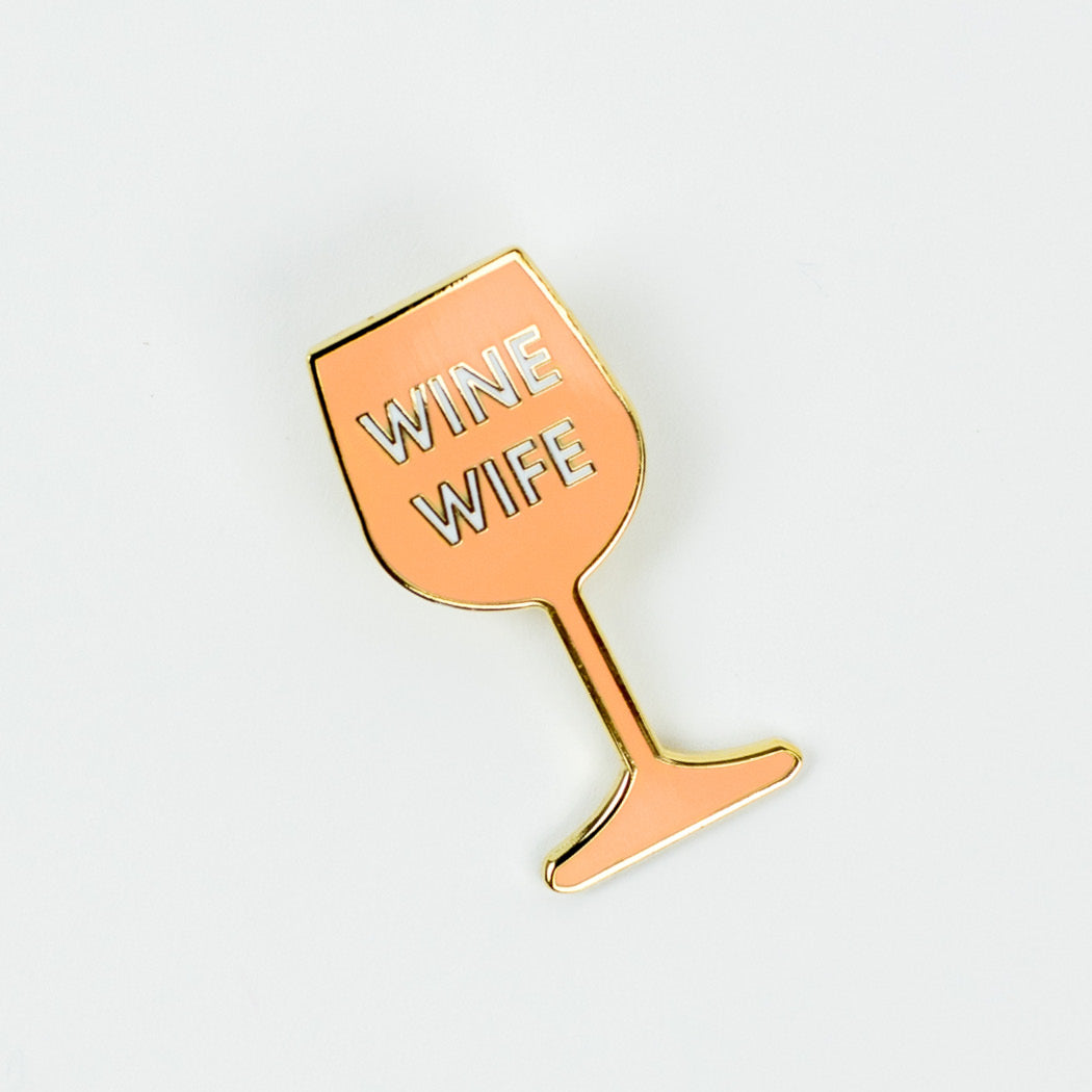 Our Wine Wife hilarious enamel pin is perfect for your bestie, sister or other wine wife in your life! Chez Gagne Hard Enamel Pin. Wine lover gift. Wine lover enamel pin.