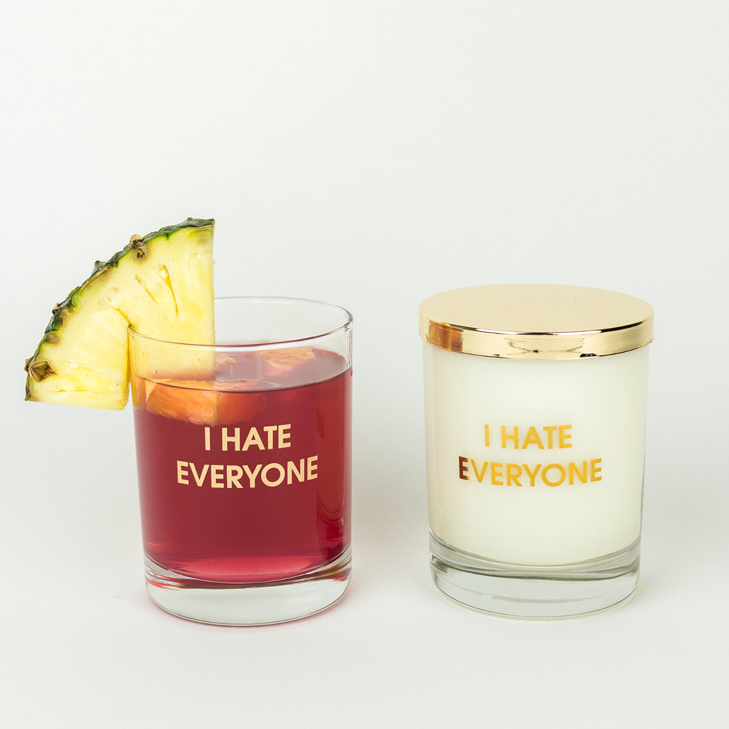 I Hate Everyone Candle to Cocktail Glass by Chez Gagné