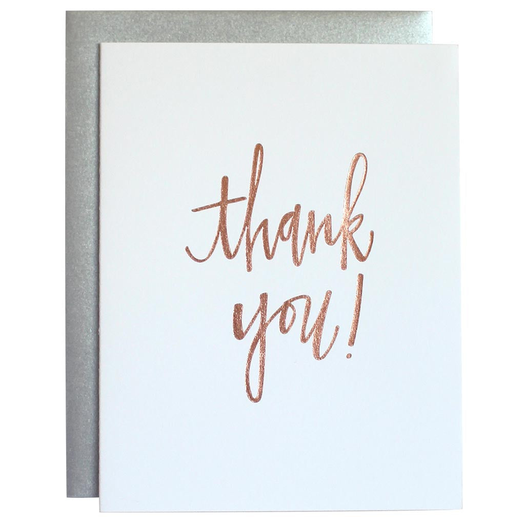 Thank You Rose Gold Foil -  Letterpress Card