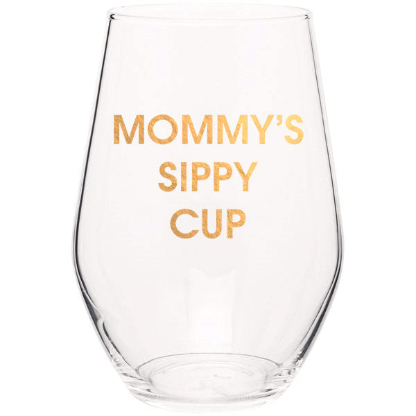 Mommy's Sippy Cup - Gold Foil Stemless Wine Glass (Slight Imperfections)