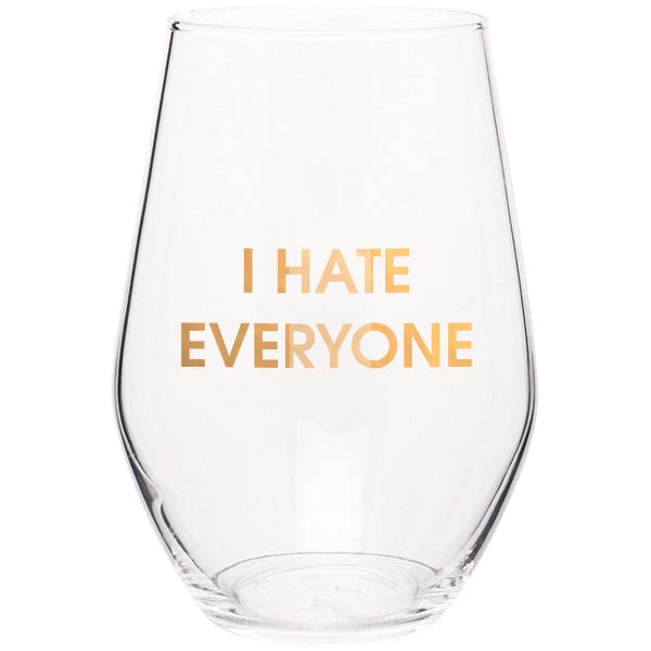 I Hate Everyone 19oz Stemless Wine Glass