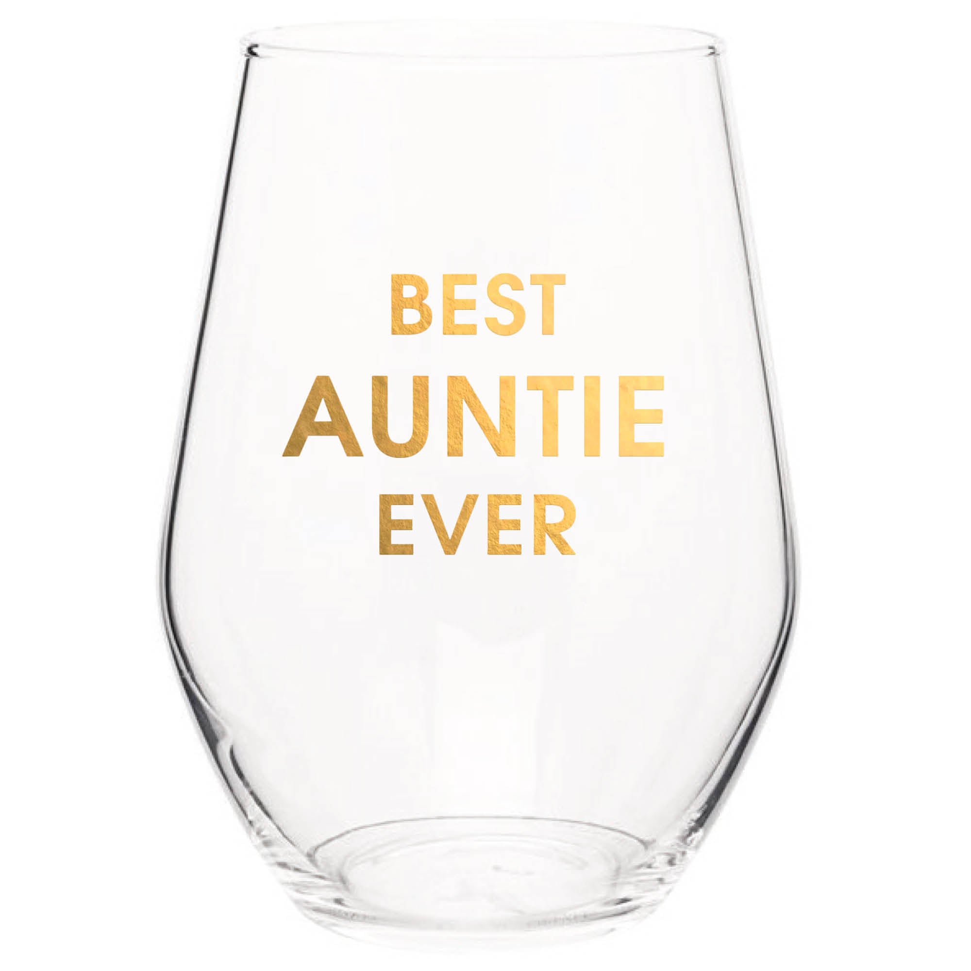Best Auntie Ever - Gold Foil Stemless Wine Glass
