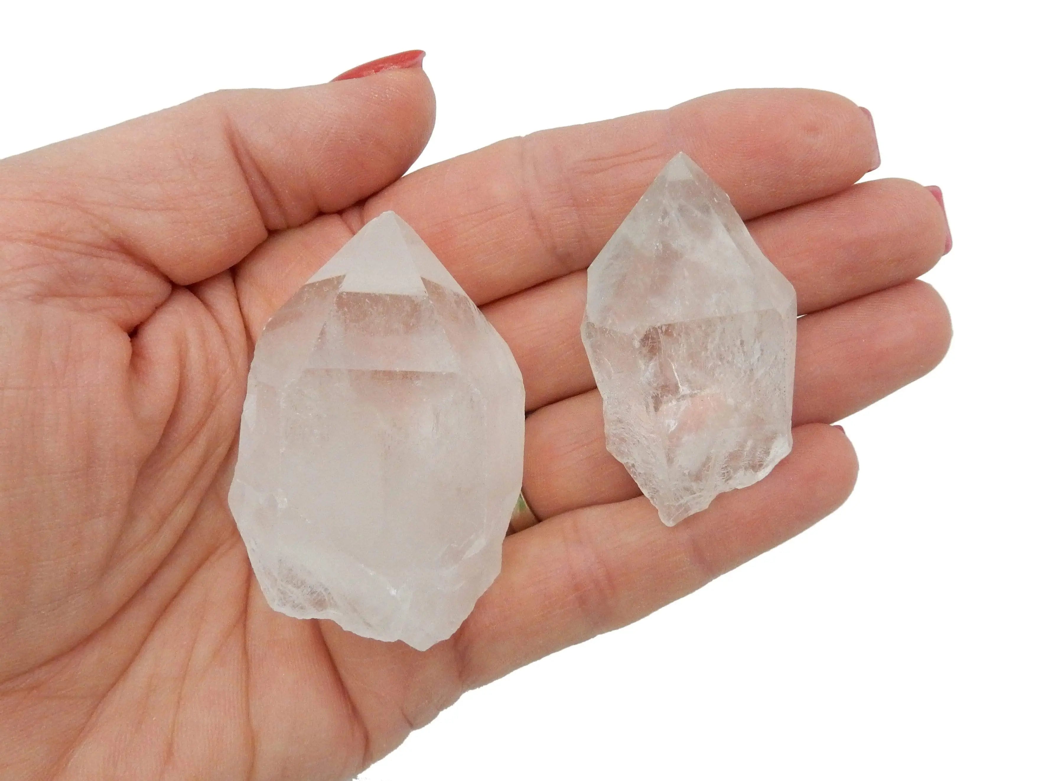 Crystal Quartz Points: Small - Medium. Crystal quartz for power stone. Crystal quartz for concentration. Small crystal quartz points for home. Crystal quartz point for pocket.