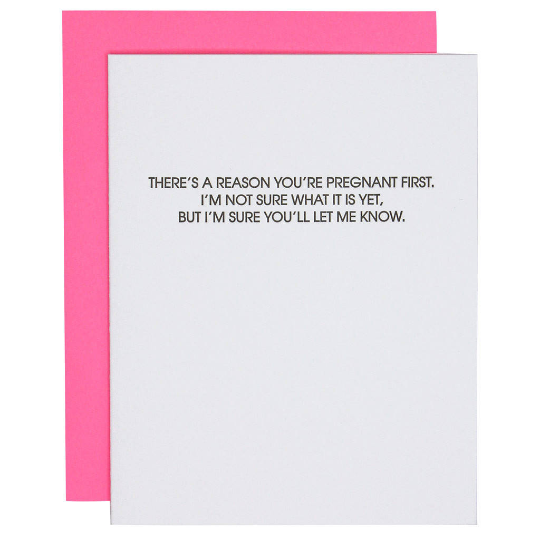 Pregnant First Letterpress Card