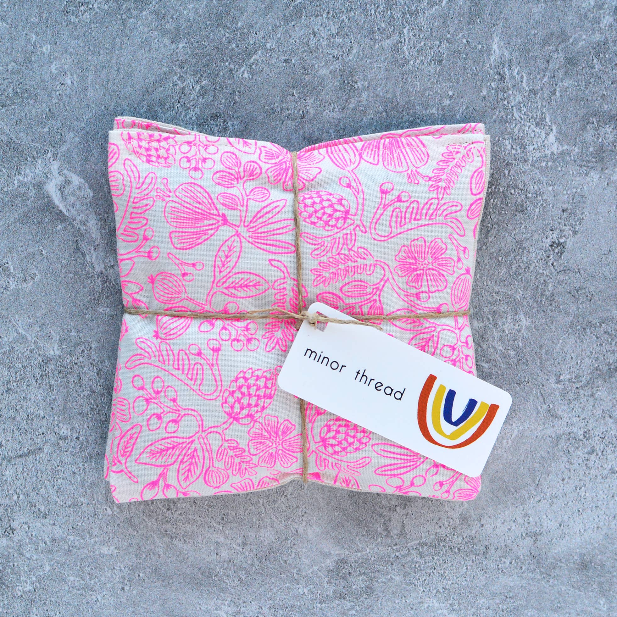 Organic Lavender Sachet Bundle in Hot Pink Primavera by Minor Thread. Self-Care eye pillow. lavender eye pillow