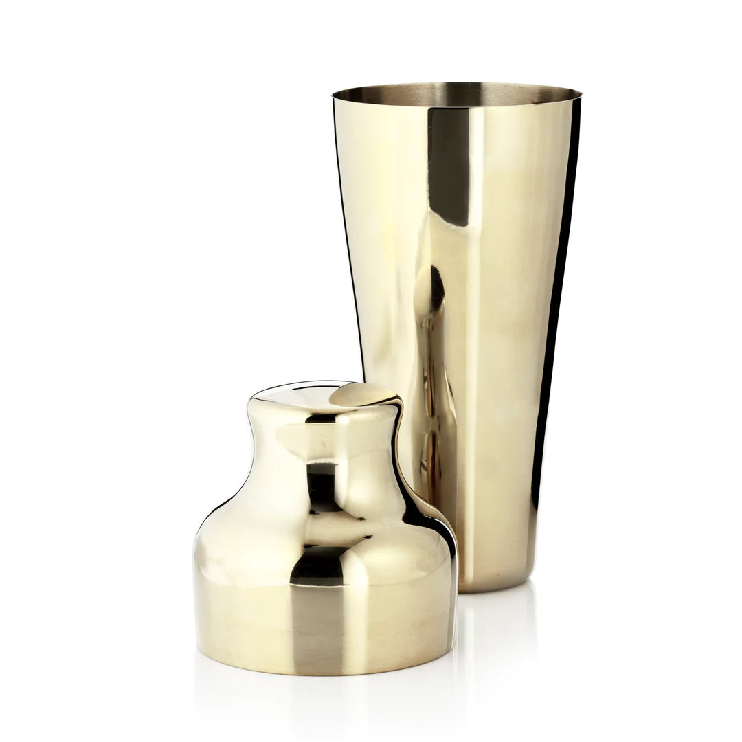 Belmont Gold Cocktail Shaker by Viski. Gold Bar accessories. Chic bar accessories. Gold cocktail shaker. Gold barware