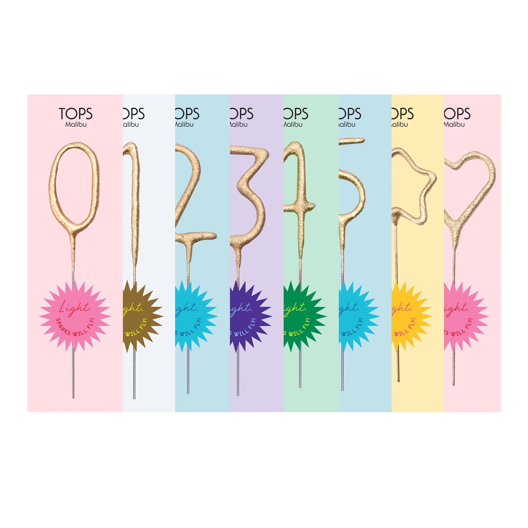 Mini Gold Number Sparkler Wand 4" by TOPS Malibu. Number Candle Sparklers. Shape Candle Sparklers. Celebration Sparklers for all occasions