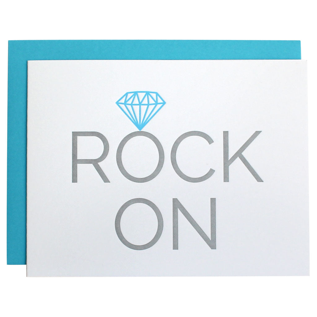Rock on Engagement - Letterpress Card