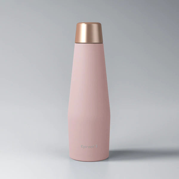 Pink Stainless Steel Double Wall Insulated Water Bottle by Proof. Stainless Steel Water Bottle. Pink Water Bottle. 