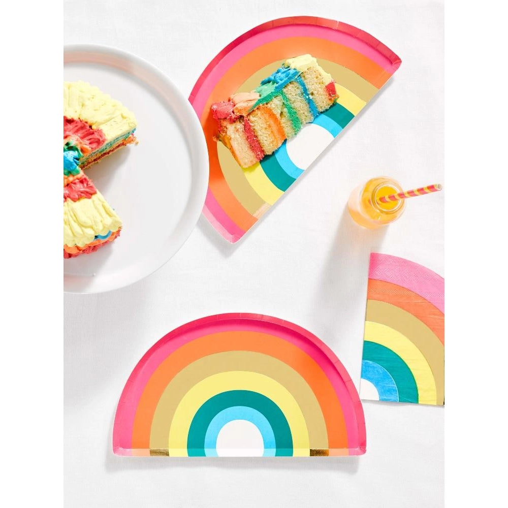 Birthday Brights Rainbow Napkins 16 Pack by Talking Tables. Rainbow party napkins. Rainbow disposable napkins. lgbtq napkins. pride napkins. rainbow cocktail napkins.