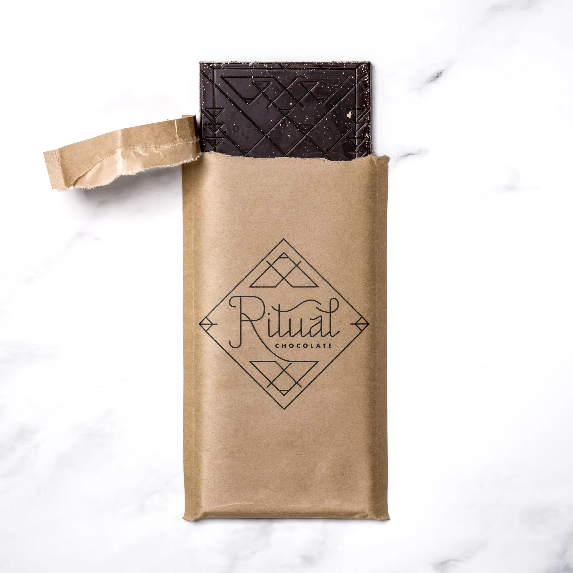 S'mores Bar 70% Chocolate by Ritual Chocolates. Graham Cracker and Caramelized Sugar Dark Chocolate Bar. Organic Chocolate.
