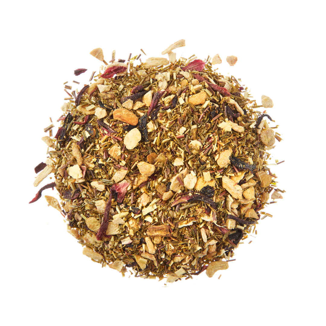 Soothe Loose Leaf Tea Tins by Pinky Up. Tea to help with stomach. Ginger loose leaf tea. Ginger and hibiscus tea